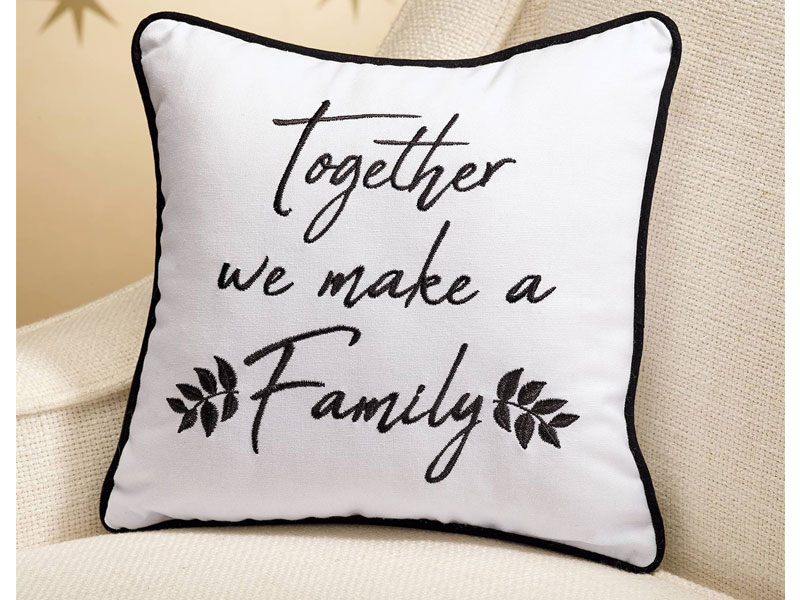 Family Embroidered Pillow