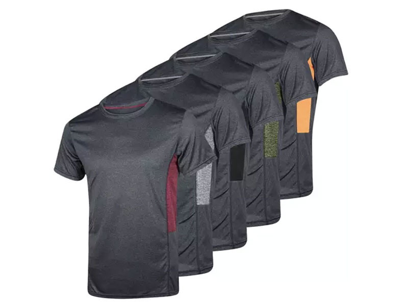 Real Essentials Men's Dry Fit Active Performance T-Shirt 5-Pack S-2XL