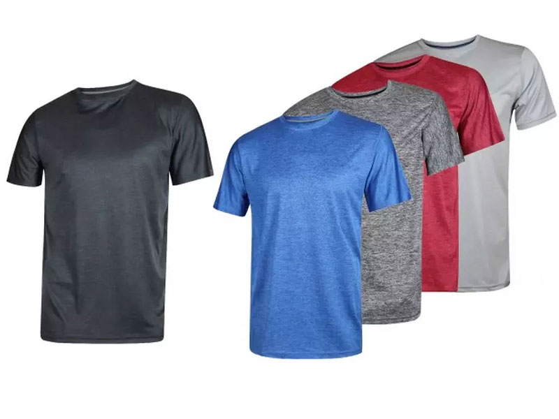 Real Essentials Men's Dry Fit Active Performance T-Shirt 5-Pack S-2XL