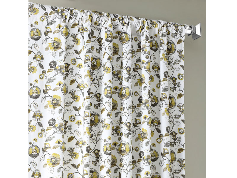 Madison Gold and Grey Digital Printed Cotton Twill Curtain