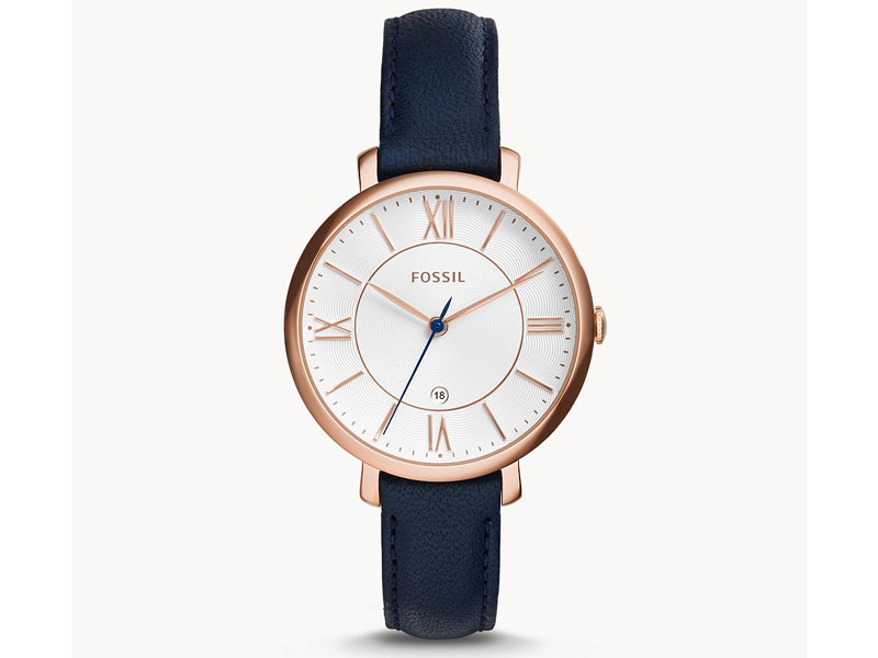 Women's Fossil Jacqueline Navy Leather Watch