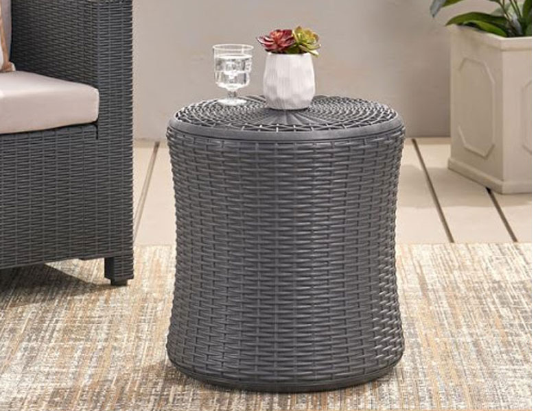 Iven Outdoor Faux Wicker Patio Table