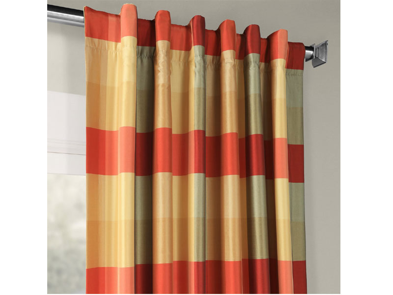 Manor Faux Silk Plaid Curtain