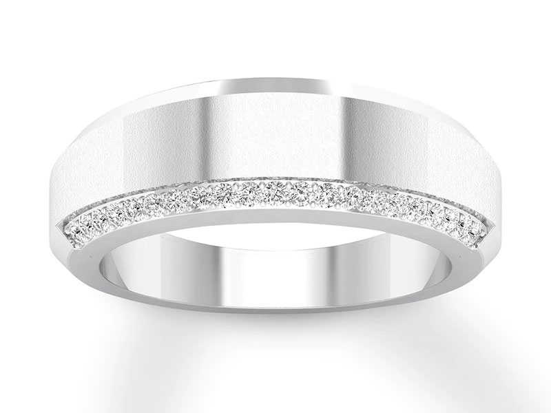 Jared Men's Diamond Band 1/6 carat tw Round 10K White Gold