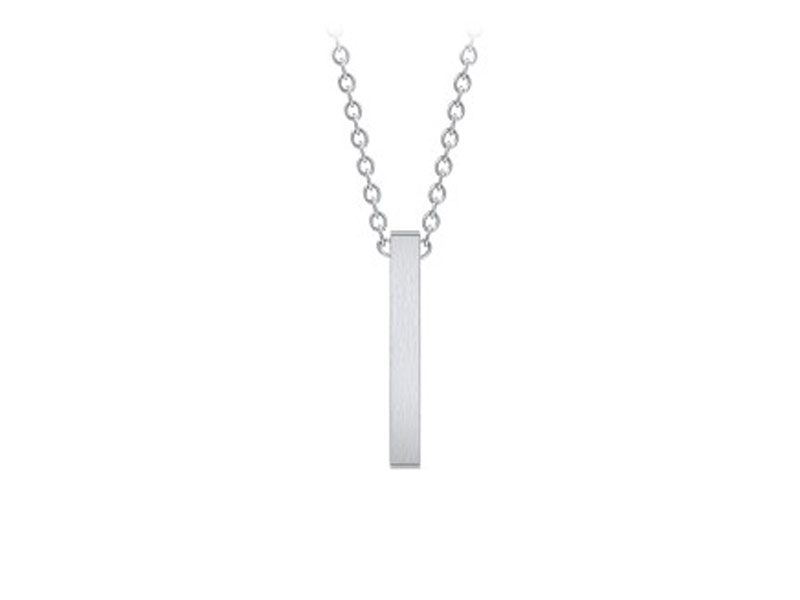 Men's Engravable Vertical 3D Bar Necklace