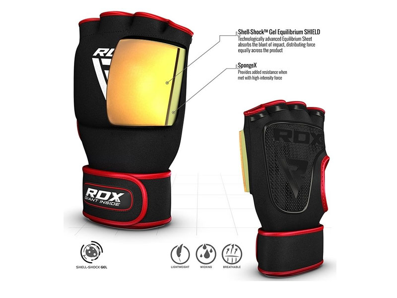 RDX X8 Gel Padded Inner Gloves Hook & Loop Wrist Strap For Boxing & MMA