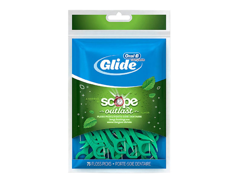 Oral-B Glide Complete with Scope Outlast Floss Picks Mint