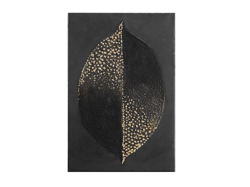 Madison Park Heavy Textured Canvas w/ Gold Foil Embellishment in Charcoal