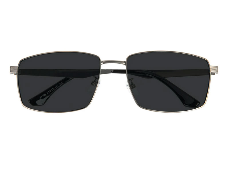 Muskegon Rectangle Gunmetal Sunglasses For Men And Women