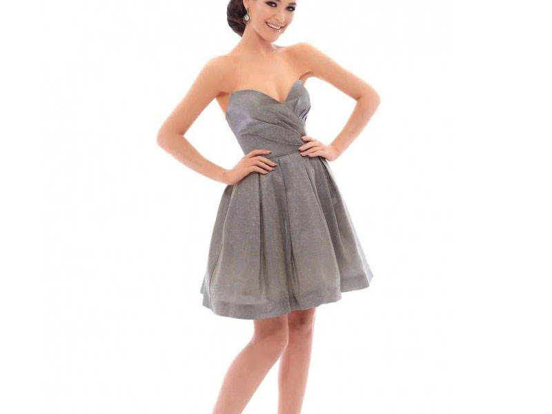 Women's Tarik Ediz Strapless Sweetheart Ruched A-Line Dress