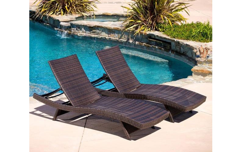 Lakeport Outdoor Adjustable Chaise Lounge Chairs (Set Of 2)