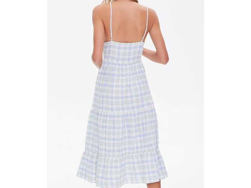 Women's Plaid Cami Midi Dress