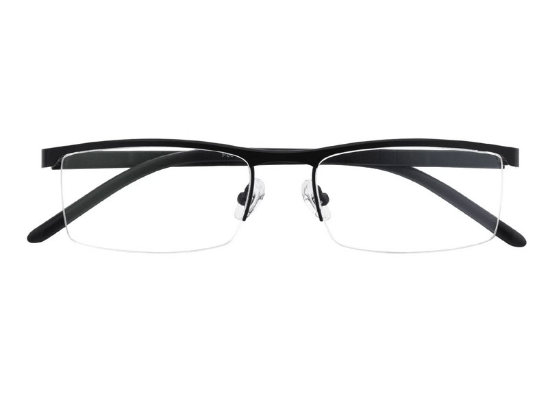 Luther Rectangle Black Eyeglasses For Men