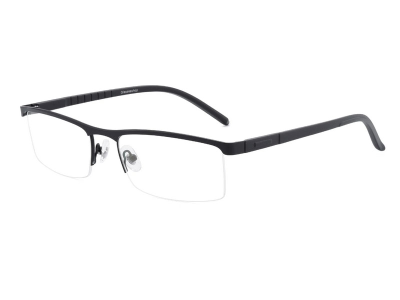 Luther Rectangle Black Eyeglasses For Men