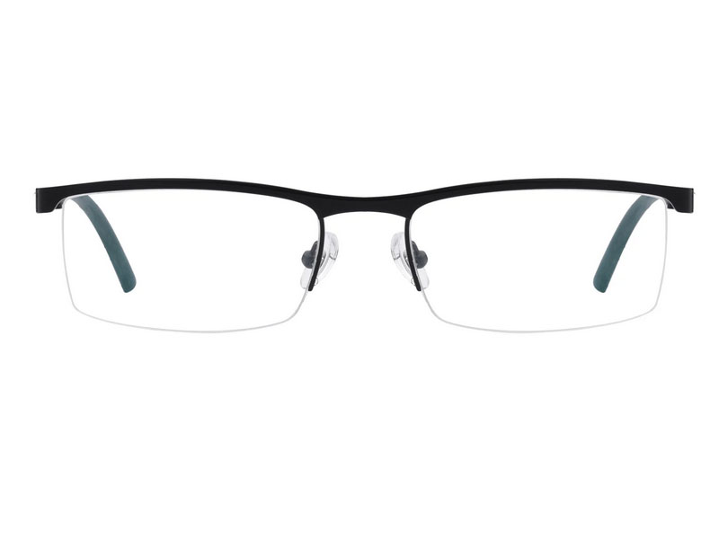 Luther Rectangle Black Eyeglasses For Men