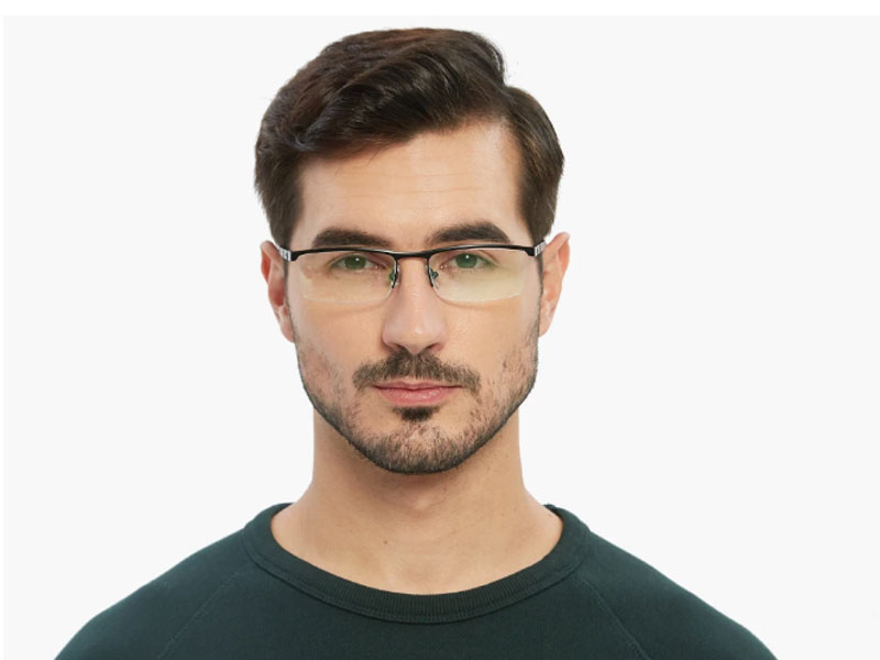 Luther Rectangle Black Eyeglasses For Men