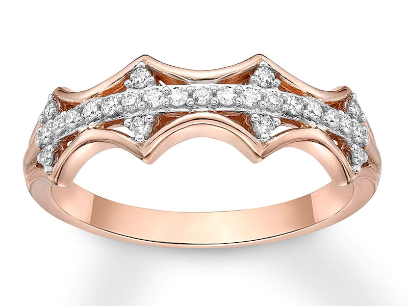 Jared Women's Diamond Stackable Ring 1/5 ct tw Round-cut 10K Rose Gold