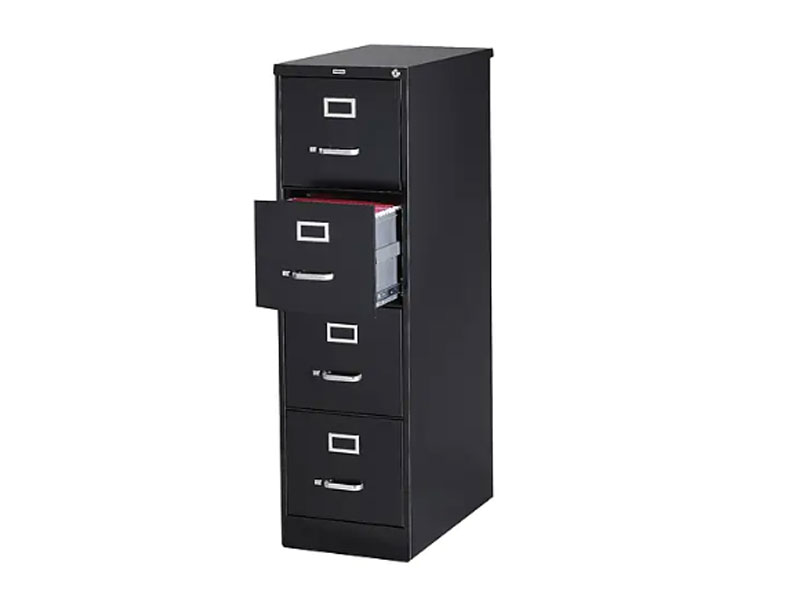 Staples 4 File Drawers Vertical File Cabinet Locking Black Letter