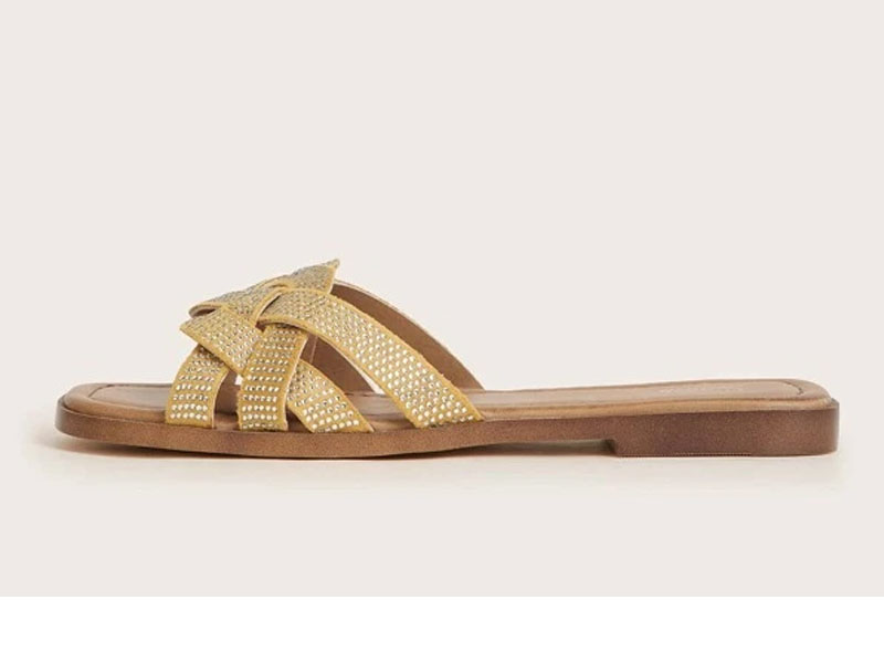 Women's Rhinestone Decor Slide Sandals