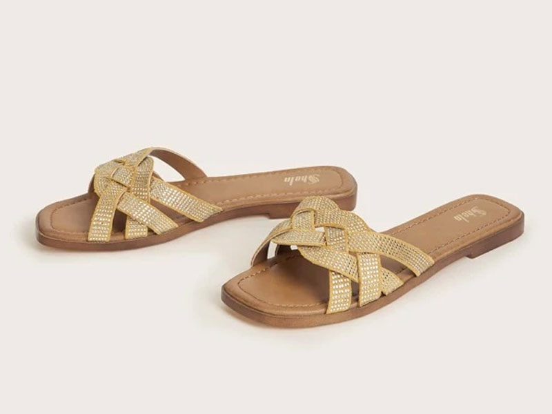 Women's Rhinestone Decor Slide Sandals
