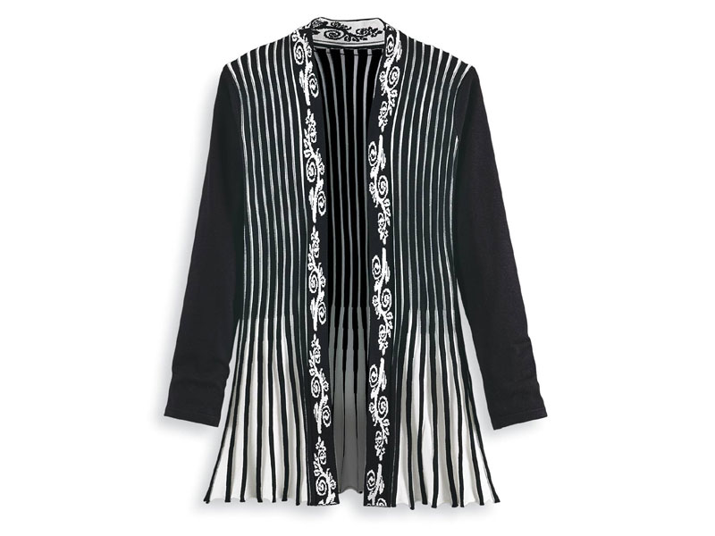 Women's Accordian Pleats Open-Front Cardigan