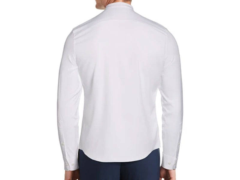 Men's Untucked Total Stretch Slim Fit Solid Band Collar Shirt