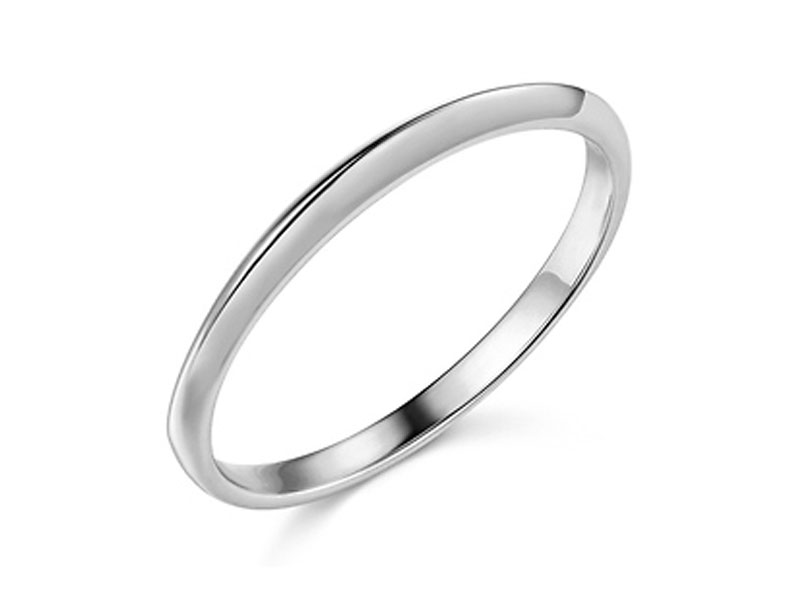 Women's 1.5mm Knife-Edge Wedding Band in 14K White Gold