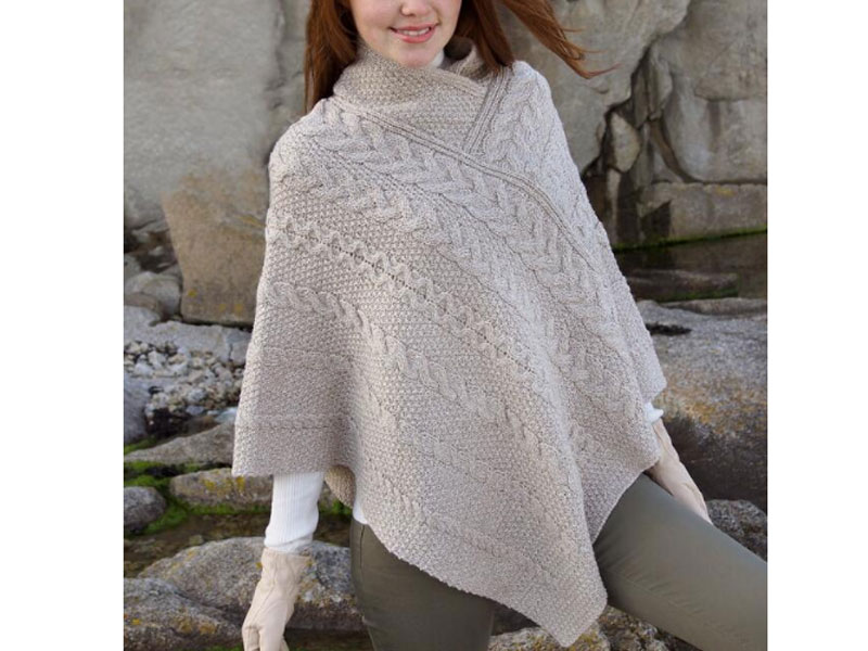 Women's Wool Knit Poncho