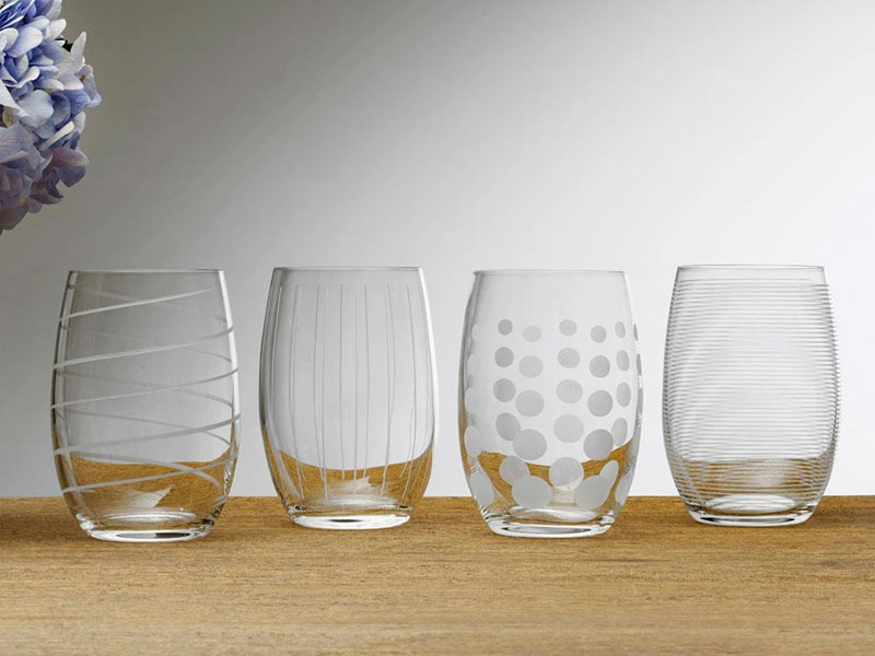 Mikasa Cheers Set Of 8 Stemless Wine Glasses