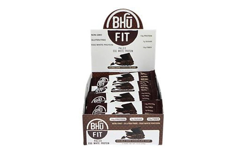 BHU Fit Double Dark Chocolate Paleo Egg White Protein Bar (12 Bars)