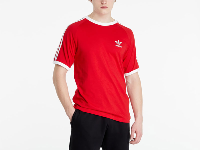 Men's Adidas 3 Stripes Tee Scarlet