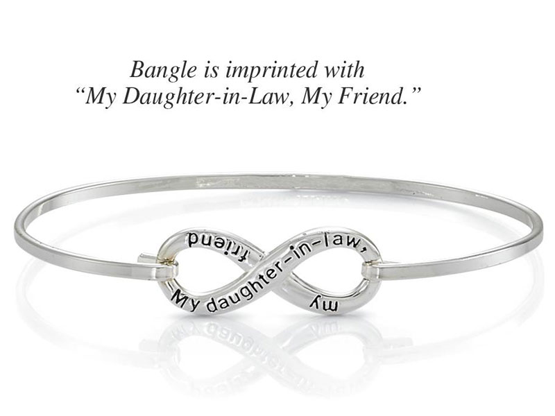 Silverplated Daughter-in-Law Infinity Bangle For Women
