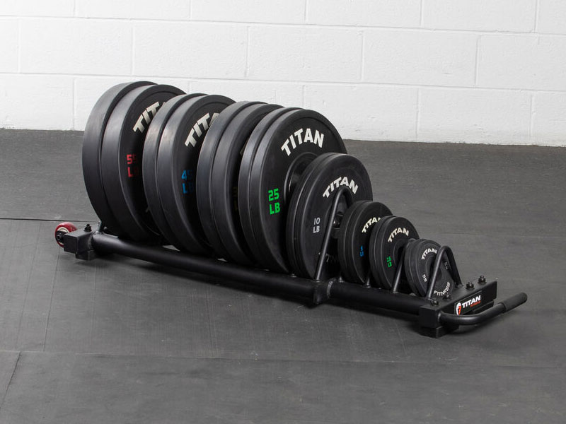 Titan Fitness Horizontal Weight Plate Storage With Wheels