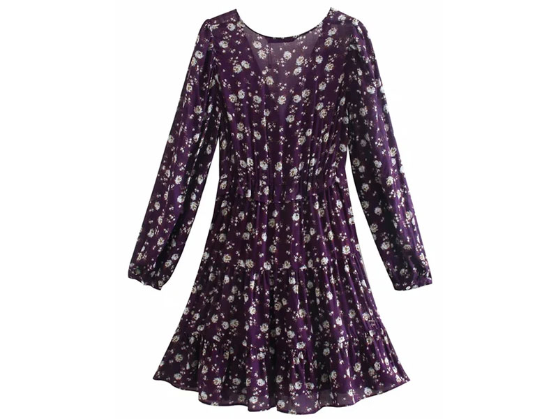 Women's Tracey Floral Printed V-Neck Mini Dress
