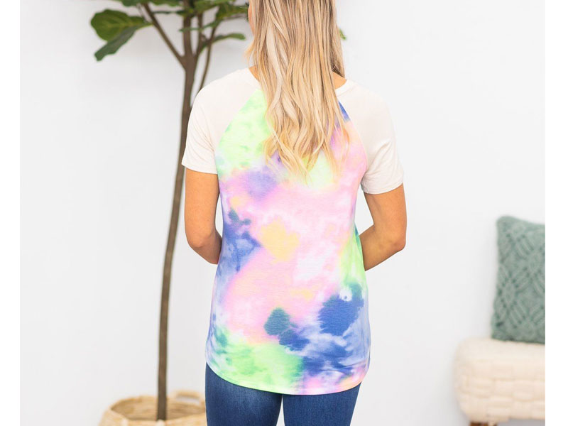 Women's Stuck on Replay Tie Dye Top in Navy