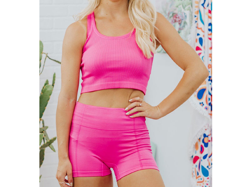 Women's i-Need You Four Way Stretched Fabric Crop Top In Fuchsia