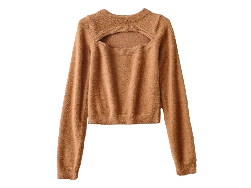 Women's Posie Cut Out Fuzzy Sweater 4 Colors