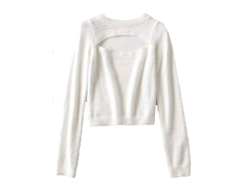 Women's Posie Cut Out Fuzzy Sweater 4 Colors