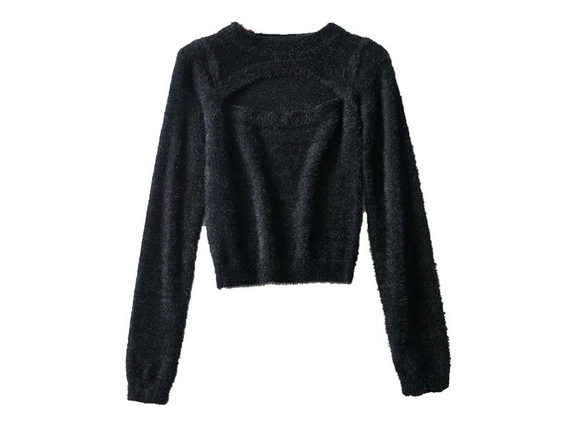 Women's Posie Cut Out Fuzzy Sweater 4 Colors