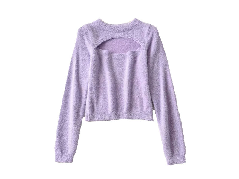 Women's Posie Cut Out Fuzzy Sweater 4 Colors