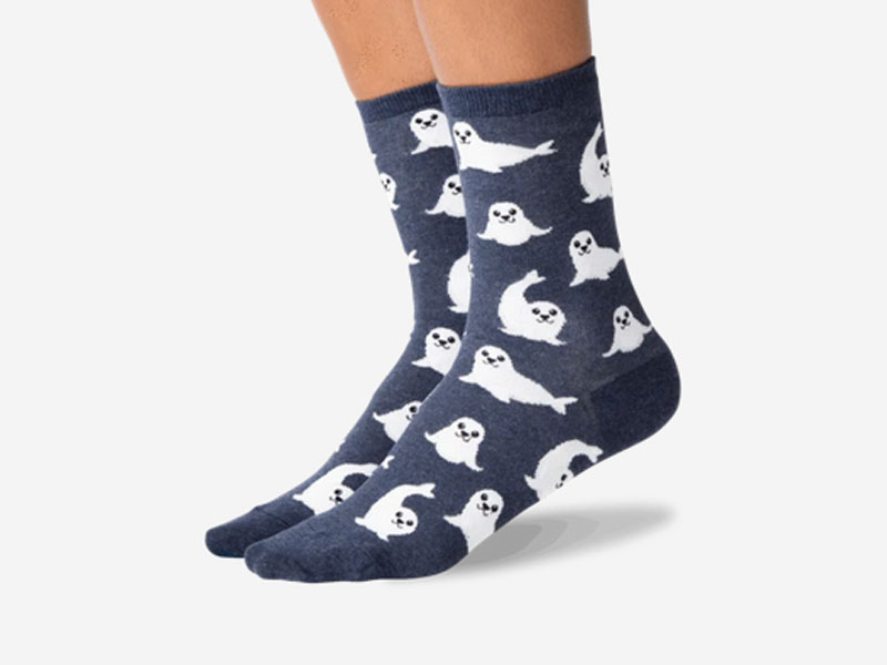 Hot Sox Women's Harp Seal Crew Socks