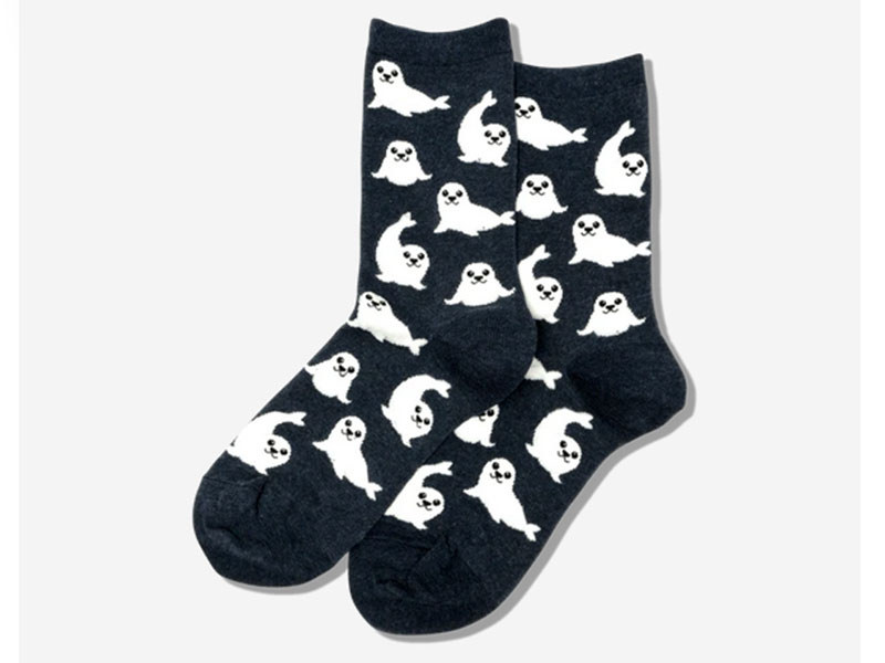 Hot Sox Women's Harp Seal Crew Socks