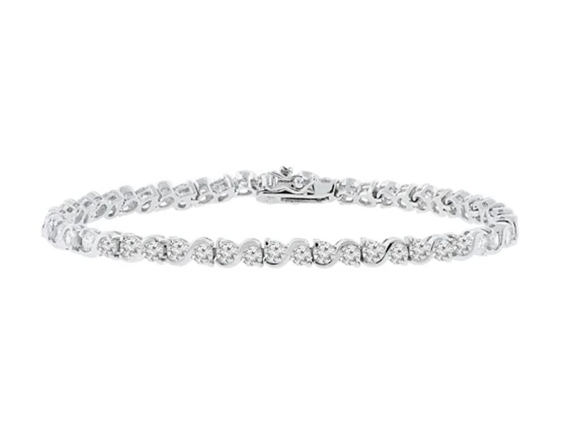 Cate & Chloe Women's Ezra 18k White Gold Infinity Plated Tennis Bracelet