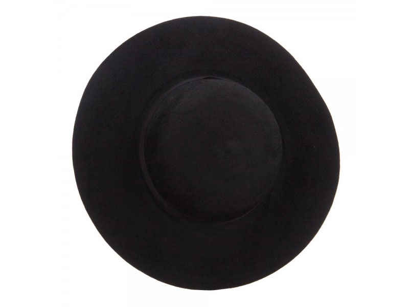 Women's Brushed Wool Floppy Wide Brim Hat Black