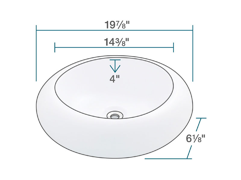 Pillow Top Porcelain Vessel Sink Fits 21