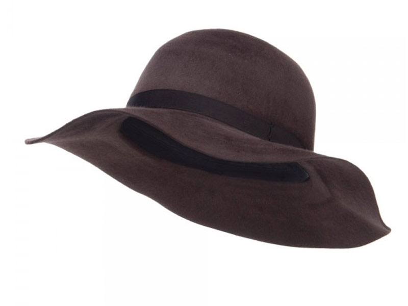 Women's Brushed Wool Floppy Wide Brim Hat Plum