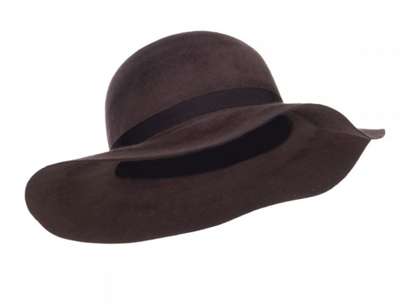 Women's Brushed Wool Floppy Wide Brim Hat Plum