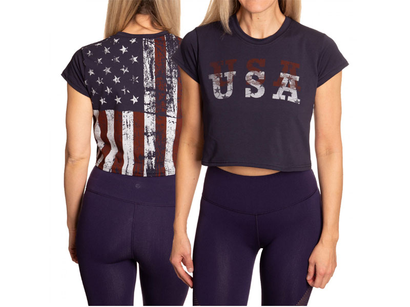 Women's USA Faded Flag Women's Crop Top