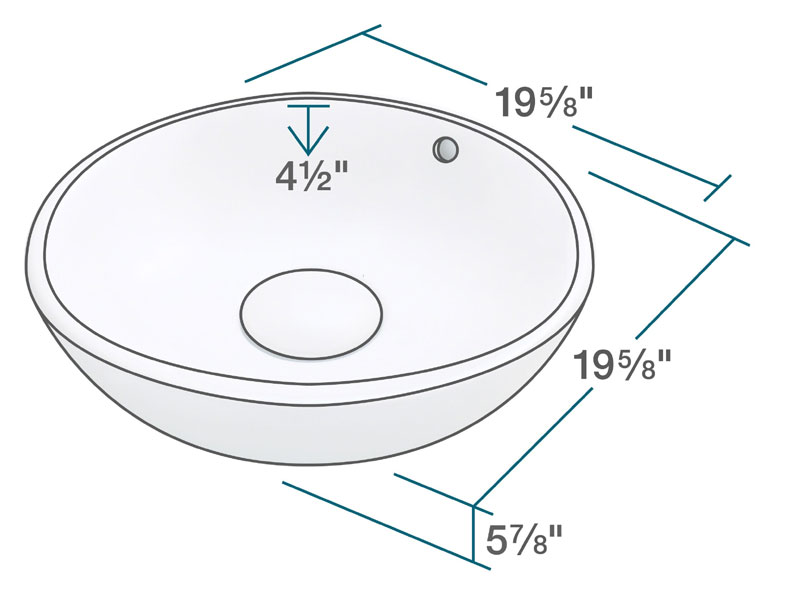 Porcelain Vessel Sink Fits 21