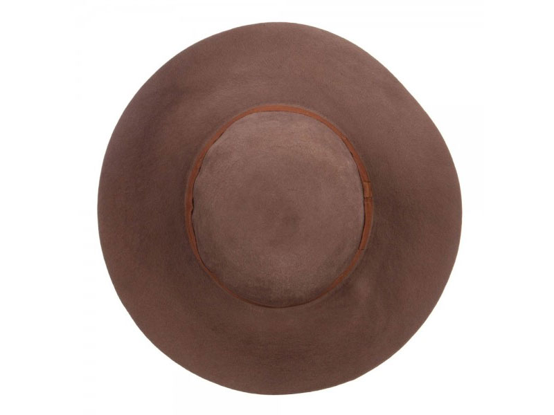 Women's Brushed Wool Floppy Wide Brim Hat Brown